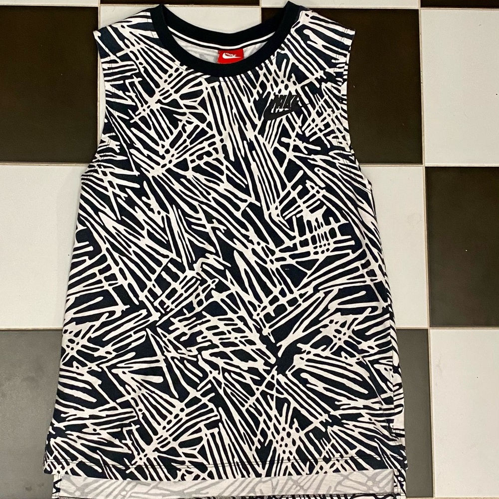 Nike Oversized Extra Long Y2K Abstract Graphic Athletic Tank (Great Condition)